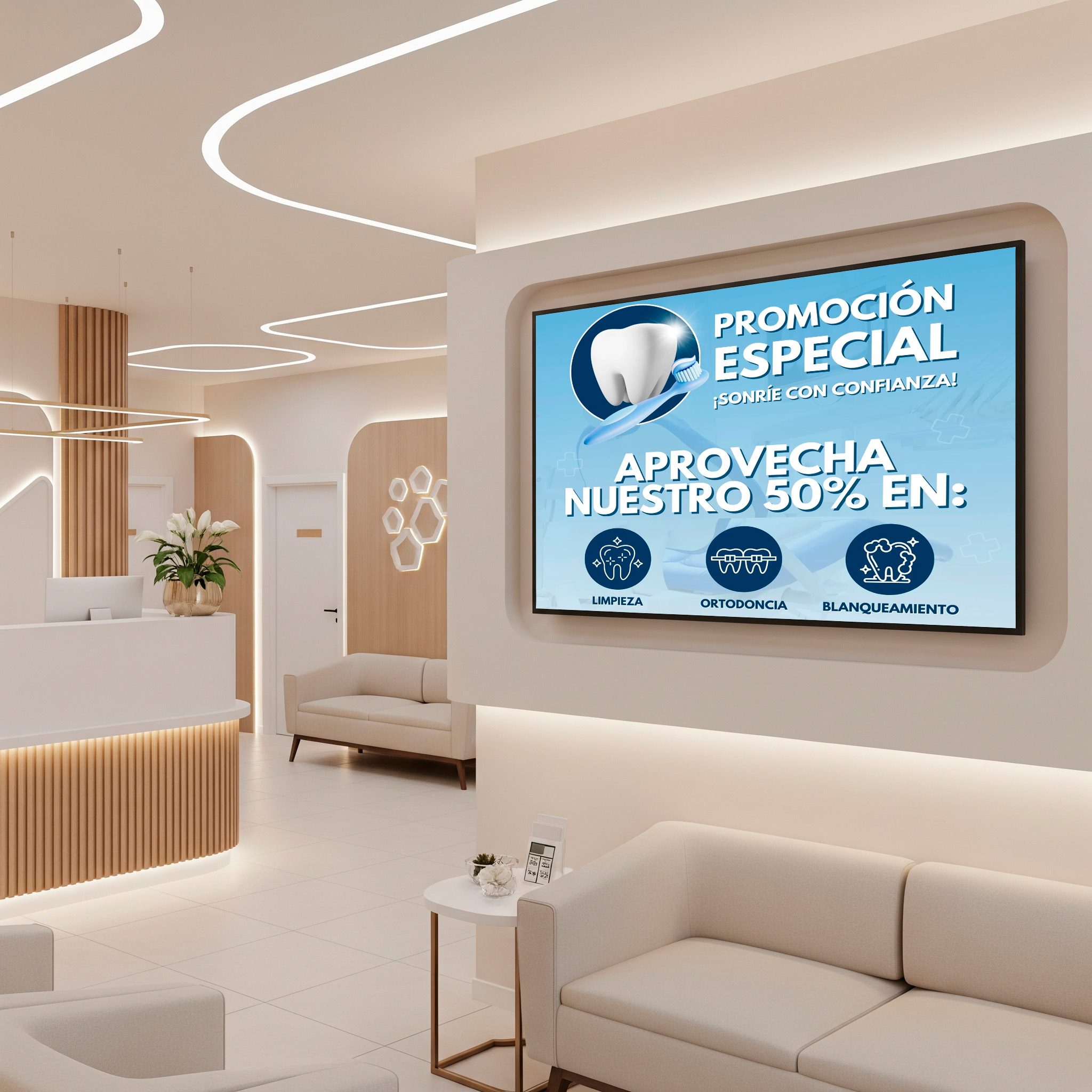 Sistema de turnos digital en una clínica de Rivera.