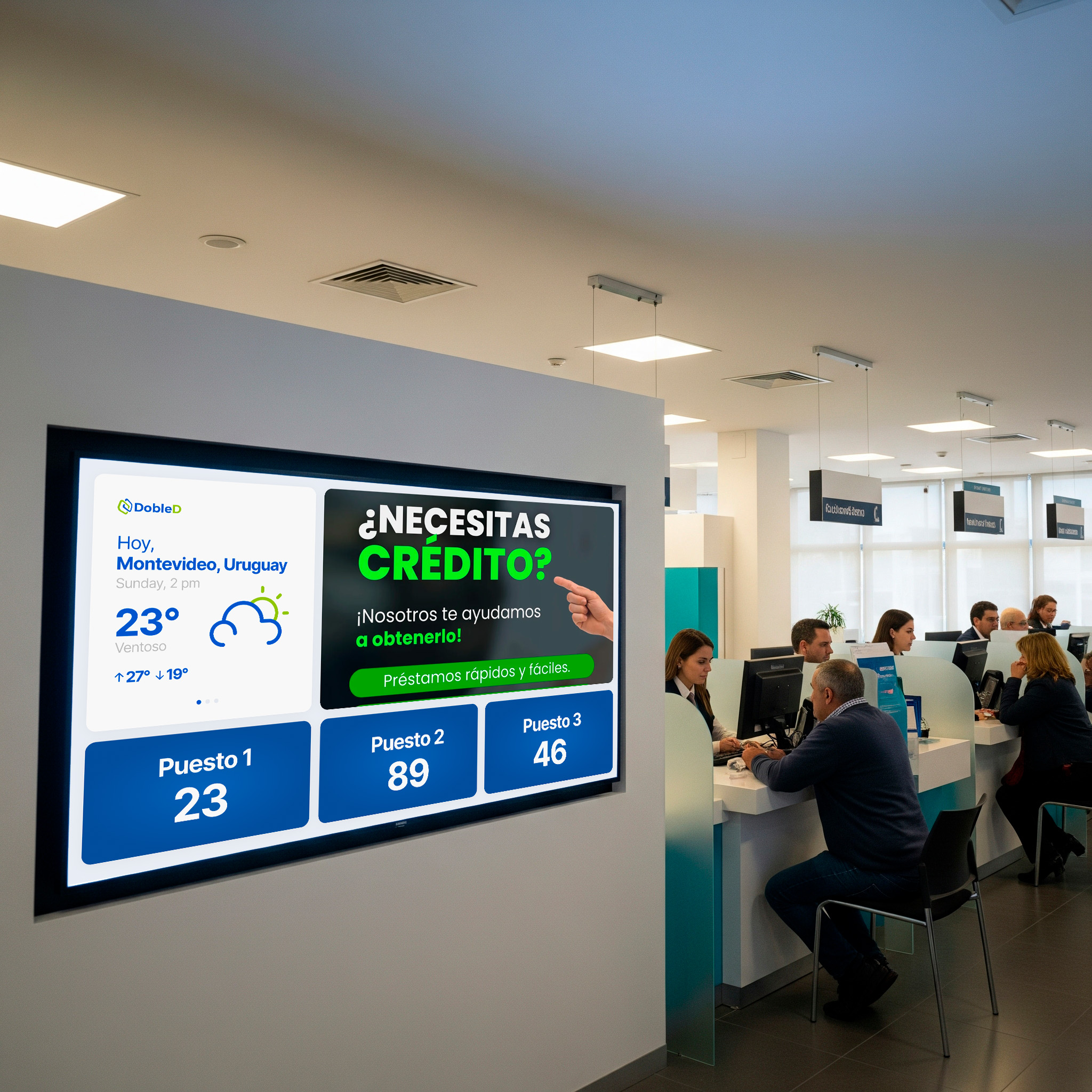 Dashboard de gestión multi-sucursal del software de turnos DobleD.