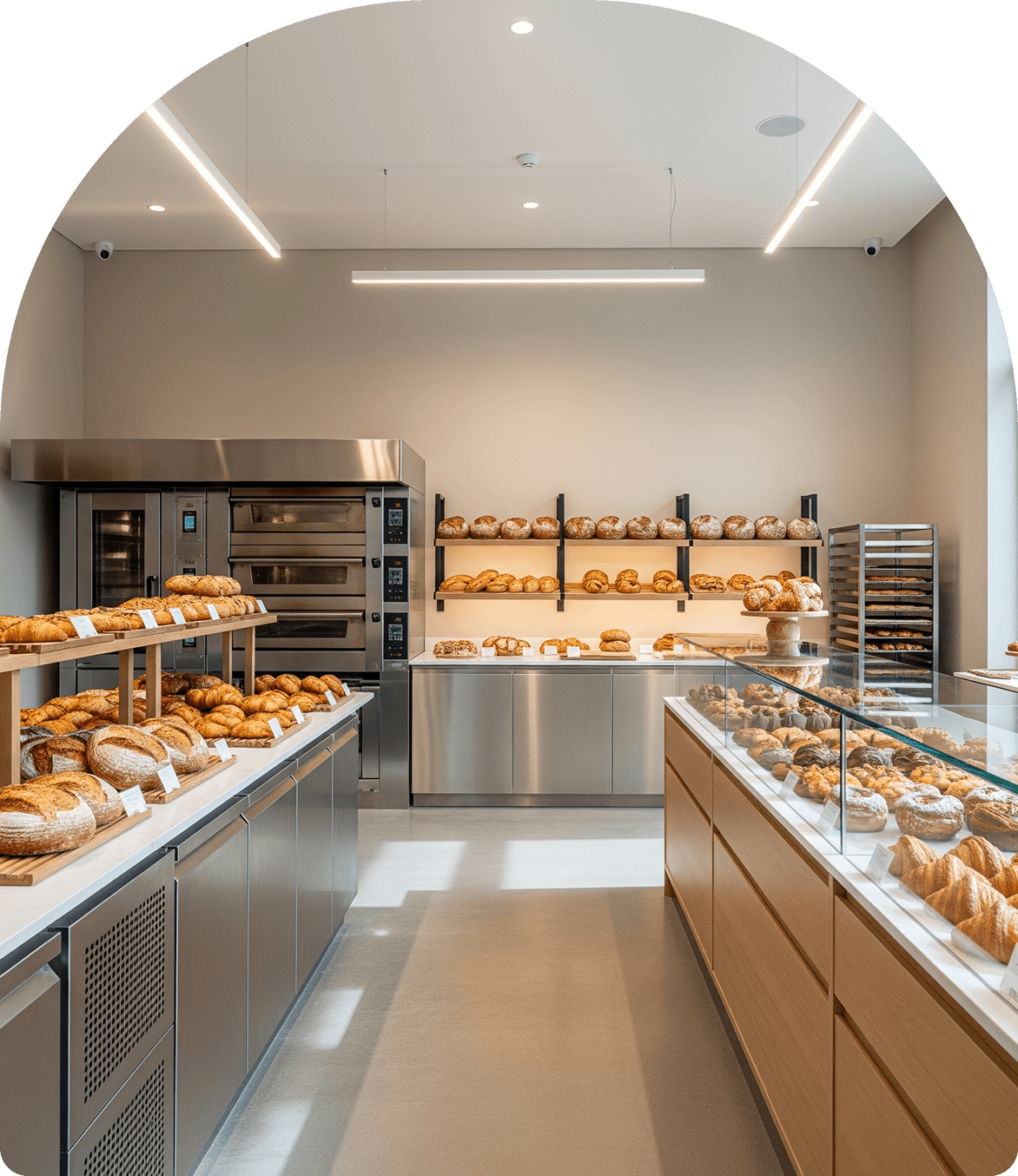 Turnero digital funcionando en el mostrador de una panadería en Uruguay.