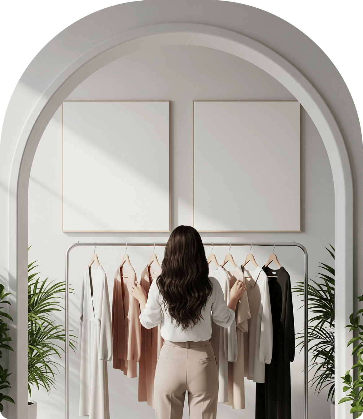 Cartelería digital en una tienda de ropa de Uruguay mostrando las últimas tendencias.